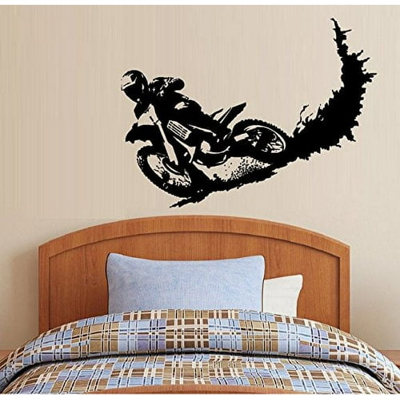 Decal ~ Motocross, Dirt Bike ~ Children Boys room  #1 Wall Decal 20" x 31"