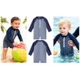 thumbnail image 4 of Aideaone Toddler Baby Boys Swimsuit One Piece Swimwear Long Sleeve with Zipper Rash Guard 3-36 Months, 4 of 6