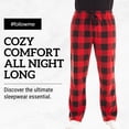 thumbnail image 4 of #followme Microfleece Mens Buffalo Plaid Pajama Pants with Pockets (Buffalo Plaid Enlarged Grey Black, XX-Large), 4 of 8