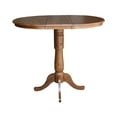 thumbnail image 3 of 36" Round Solid Wood Extension Dining Table with 4 Stools in Distressed Oak by International Concepts, 3 of 4