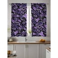 thumbnail image 4 of Sheer Curtains 72 inches Long, Paisley Purple Flowers Retro Abstract Floral Light Filtering Sheer Window Curtains Rod Pocket Voile Drapes for Bedroom Living Room, 52"W x 72"L 2 Panels, 4 of 7