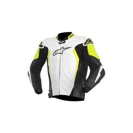 Windbreaker Motorcycle - Alpinestars GP Tech 2015 Leather Jacket White/ Black/Yellow
