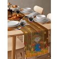 thumbnail image 3 of Table Runners 108 Inches Long Dress Scarves, Fall Thanksgiving Farmhouse Coffee/Dining/Kitchen Table Runner for Living Room, Straw Man Pumpkins Autumn Leaves Country 13x108 Inch, 3 of 7