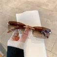 thumbnail image 1 of Typpkmm Rectangle Fashion Rimless Sunglasses for Women Men Gangster 90s Frameless Shades Retro Vintage Trendy Wooden Frame Eyewear, 1 of 7