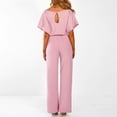 thumbnail image 2 of Drovellove Women's Sleeveless Jumpsuit with Belt - Straight Leg Romper for Summer Nights, Clubwear, or Beach Vacation, 2 of 9
