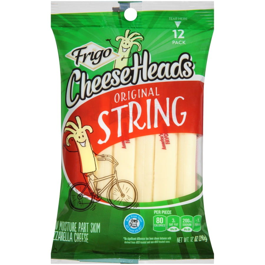 Frigo Cheese Heads Mozzarella String Cheese, 12 Oz, 12 Count