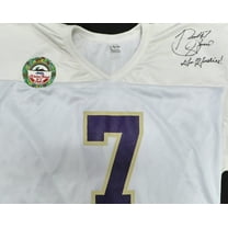 Washington Huskies Brock Huard Autographed White Jersey "Go Huskies!" 1997 Jeep Aloha Bowl Beckett BAS QR #BS30294