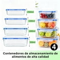 thumbnail image 2 of Organizador De Refrigerador,Recipientes para Alimentos,Juego de 4 Recipientes Hermeticos,Contenedor de Comida con Tapadera,Refractarios para Cocina,Horno,Refrigerador Congelador, 2 of 4