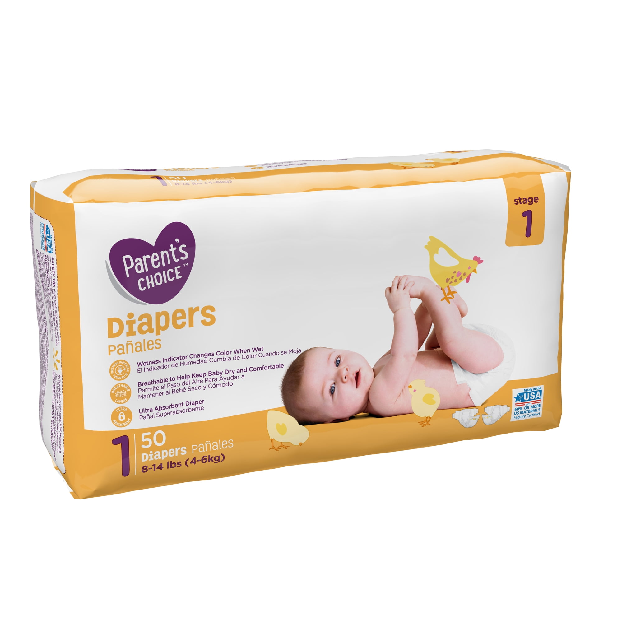 Parent's Choice Diapers, Size 1, 50 