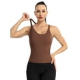 thumbnail image 3 of Charmo Women's Scoop Neck Ribbed Tank Tops Slim Straps Cropped Tops Built in Bra, 3 of 6