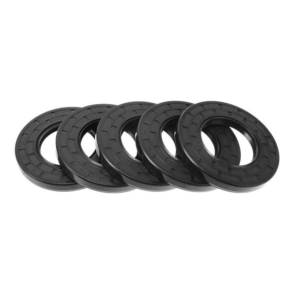 Sello de aceite universal Unique Bargains TC de doble labio con resorte de acero, anillo de sello para eje rotativo 50x90x10mm, caucho nitrilo de alta presión negro, 5 piezas