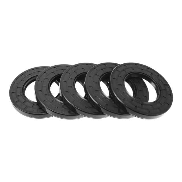 Sello de aceite universal Unique Bargains TC de doble labio con resorte de acero, anillo de sello para eje rotativo 50x90x10mm, caucho nitrilo de alta presión negro, 5 piezas