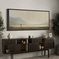 thumbnail image 3 of Large Framed Canvas Print A lonely figure walking through the quiet landscape Wall Art Decorative Ready to Hang Painting for Living room Bedroom - 60"x30" Black Frame, 3 of 9