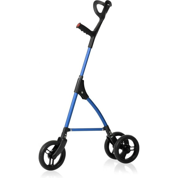 Rollator Walker for Seniors & Caregivers - Steerable Cane with 7.5" Wheels, Adjustable Height, Folding Design, Lightweight Aluminum Frame