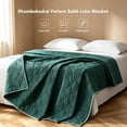 thumbnail image 3 of Phantoscope Diamond Quilted Throw Blanket for Couch Bed Sofa, Soft Solid Color Decorative Blanket, 50x60 Inches, Emerald Green, 3 of 6