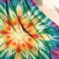 thumbnail image 3 of Rainbow Tie Dye Mandala Pattern Blanket,Comfortable Soft Flannel Throw Blanket,All Season,Warm Lightweight Blankets for Sofa Bed Couch Living Room Chair,50"x60", 3 of 4