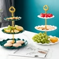 thumbnail image 4 of 3-tier Cupcake Stand Fruit Plate Holder Desserts Snack Candy Buffet Stand Tower For Christmas Wedding Party, 4 of 7