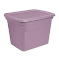 thumbnail image 1 of Sterilite 68 Liter Tote, Plastic Storage Bin with Snap-on Lid, Stackable, Purple, 1 of 10