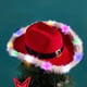 thumbnail image 1 of Navidad con Luces Led Sombrero de Vaquero Sombrero Rojo de Vaquero Occidental Sombrero de Luces Recortadas de Papá Noel（价格包含Opp袋包装价格不要随意降价）, 1 of 7
