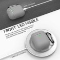 thumbnail image 2 of For Airpods Case Compatible With Airpods 1 & 2 Front-Led Visible Case Cover Skin With Carabiner Scratch-Resistant Case-Gray, 2 of 6