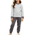 thumbnail image 2 of Viluyesy Girls 2 Piece Outfit Mock Neck Print Top and Jogger Pants Long Sleeve Soft Comfortable Warm Cute Casual Loungewear Set Gray Size 9, 2 of 9