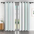 thumbnail image 6 of Lfeey Blackout Curtains 72 inches Long, Striped Printed Curtains for Bedroom, Insulated Lined, 42x72 inch, Loden Green, 2 Panels, 6 of 6