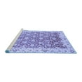 thumbnail image 2 of Ahgly Company Machine Washable Indoor Round Oriental Blue Modern Area Rugs, 5' Round, 2 of 4