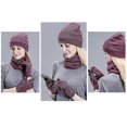 thumbnail image 5 of 3Pcs Winter Knitted Hat Scarf Gloves Set Fleece Lined Warm Beanie Touch Screen Gloves for Women Men Outdoor Cycling Skiing, 5 of 5