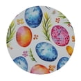 thumbnail image 2 of WYYP Easte Egg Leaf Round Fitted Tablecloth Easte Decor Round Table Cover with Elastic Edge Waterproof Wipeable Polyester Circle Table Cloths for Party Patio Holiday Decor White, 2 of 7