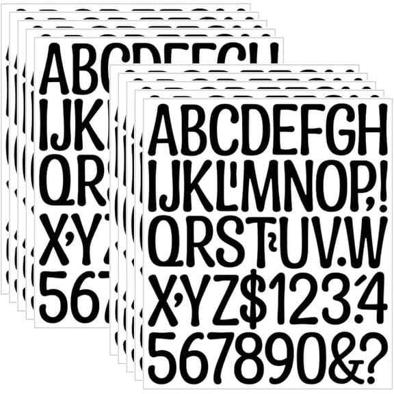 10 Sheets 470 pcs Vinyl Letters Stickers Numbers Decals,Self-Adhesive Alphabet Number Stickers Kit for Mailbox, Signs, Cars, Trucks, Home, Window, Door,Notebook (Black, 2 inch)