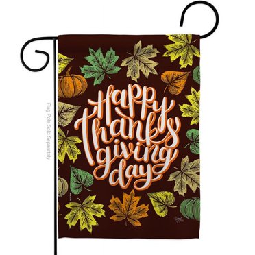 Breeze Decor G163087-BO Thanksgiving Day Garden Flag Fall 13 x 18.5 in. Double-Sided Decorative Vertical Flags for House Decoration Banner Yard Gift