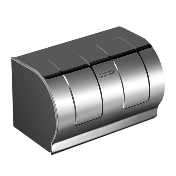 FRCOLOR Stainless Steel Paper Towel Holder Roll Countertop Cover Silver