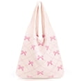 thumbnail image 1 of Bolso de mano KPX, tejido de malla de playa, tamaño grande, para mujer, rosa, 1 of 6