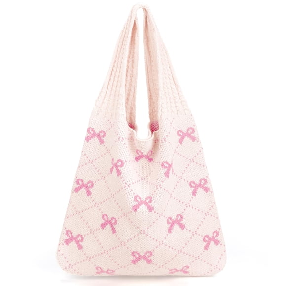 Bolso de mano KPX, tejido de malla de playa, tamaño grande, para mujer, rosa