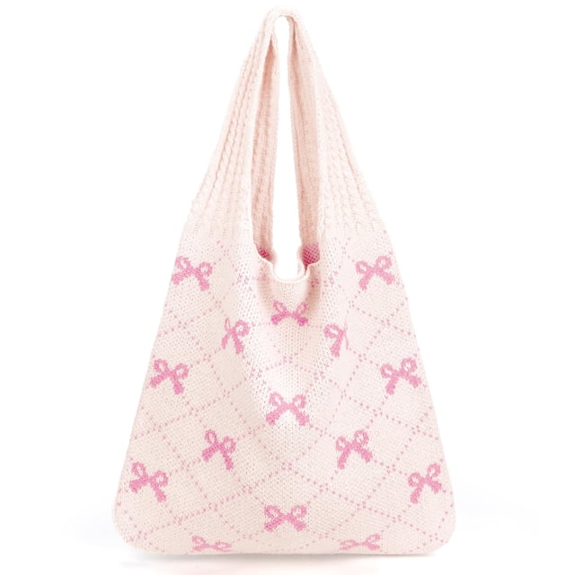 Bolso de mano KPX, tejido de malla de playa, tamaño grande, para mujer, rosa