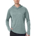 thumbnail image 2 of DDAPJ pyju Sweat à Capuche Protection Solaire UPF 50+ pour Hommes Manches Longues Maillot Dermoprotecteur SPF T-Shirts pour Pêche Randonnée Course Entraînement avec Trous de Pouce Vert L, 2 of 6