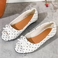 thumbnail image 5 of Wensltd Women's Shoes Peep Toe Ballet Flats Comfy Bow Flat Shoes Walking Spring Summer Daily Solid Color White, 5 of 9