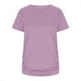 thumbnail image 7 of Edvintorg Maternity Clothes for Women Summer Solid Color Short Sleeve Round-Neck Casual Pregnancy Shirts Tops with Wrinkles Pregnant Women Clothes, 7 of 7