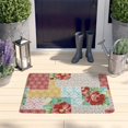thumbnail image 2 of Pioneer Flower Floral Print Flannel Non Slip Door Rugs,Washable Door Mats Indoor,Decorative Door Mats,Dirt-Resistant and Absorbent Doormat for Entrance,Bedroom,Kitchen,Bathroom,23.5"x16", 2 of 5