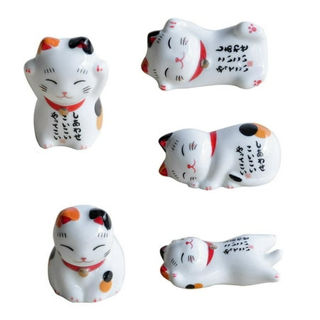 

ankishi Ceramic Lucky Cat Chopsticks Holder Home Ceramic Decoration