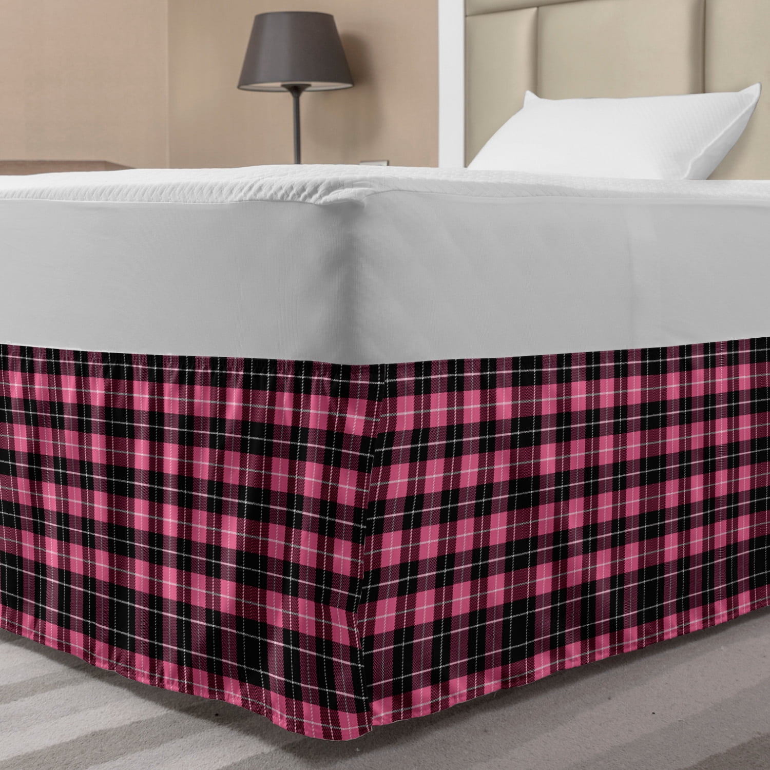 Abstract Bed Skirt, Continuing Tartan Inspired Pattern of Traditional