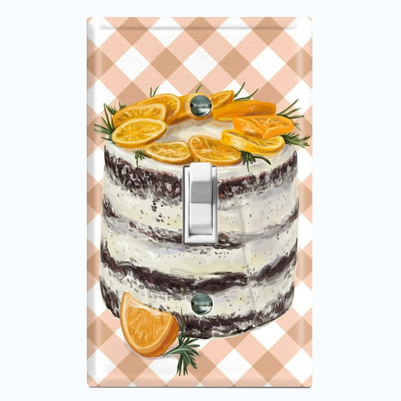 Metal Light Switch Plate Cover Elegant Chocolate Cake Desserts CAK004