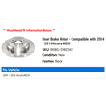 thumbnail image 2 of Rear Brake Rotor - Compatible with 2014 - 2016 Acura MDX 2015, 2 of 2