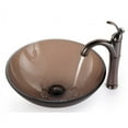 thumbnail image 3 of KRAUS 14 Inch Glass Vessel Sink in Clear Brown with Pop-Up Drain and Mounting Ring in Oil Rubbed Bronze, 3 of 4