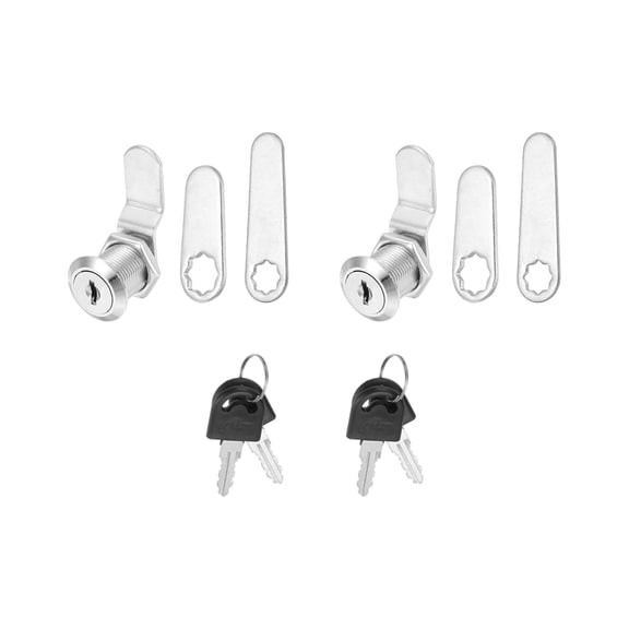 Uxcell Keyed Alike Cabinet Locks 3/4 Inch with Key for RV Drawer Storage, Silver 2 Pack