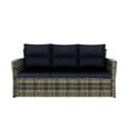 thumbnail image 3 of WestinTrends 2-Piece Outdoor Three Seater Sofa with Side Table Included, Brown/Navy Blue, 3 of 9