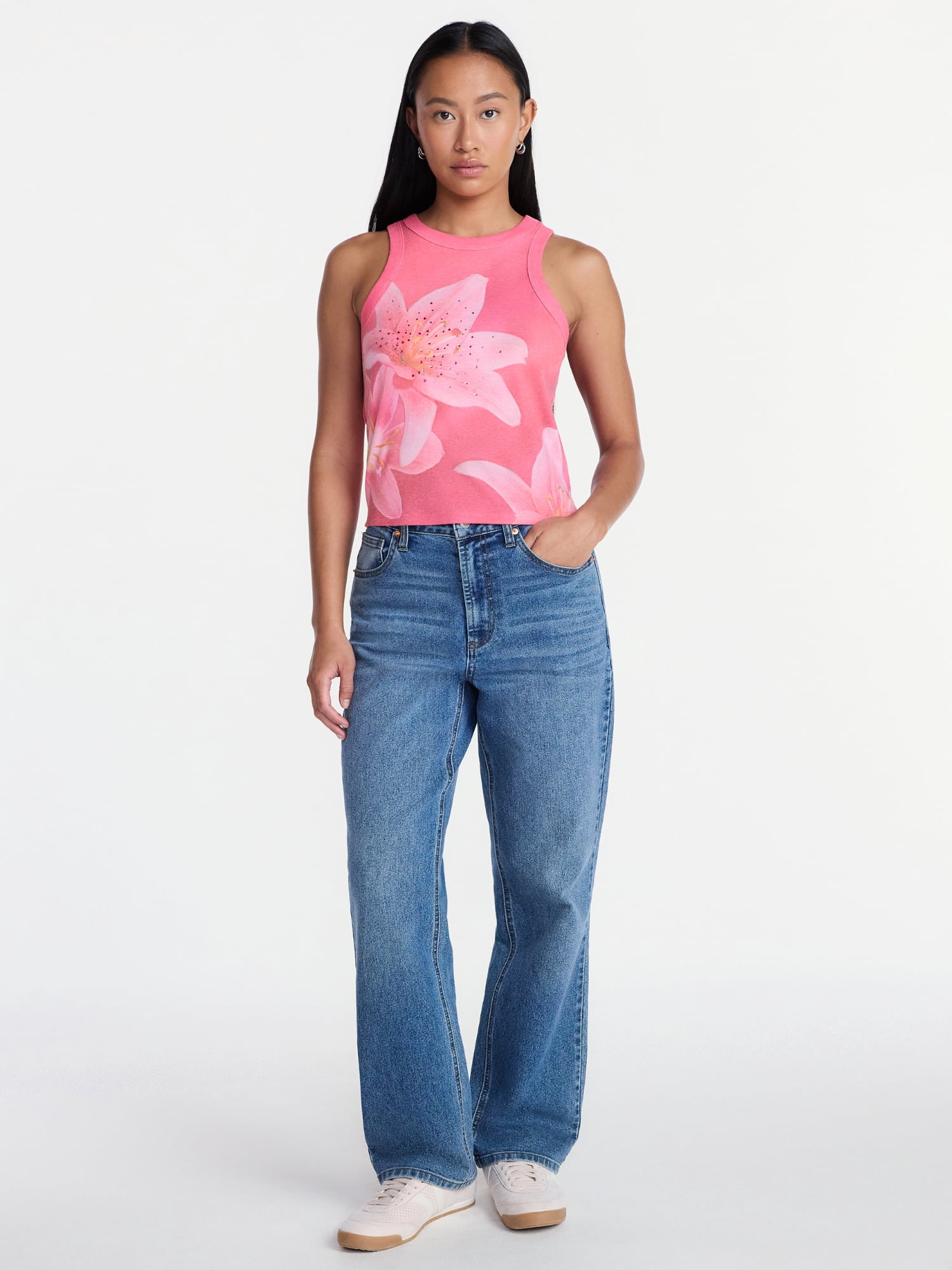 Madden NYC Women's Rhinestone Tank Top, Sizes XXS-XXL