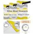 thumbnail image 6 of Yellow Grey White Blackout Curtains, Light Blocking Print Window Curtains, Abstract Geometric Ocean Wave Stripe Thermal Insulated Window Drapes for Living Room Kitchen Cafe 2 Panels, 55"W x 39"L, 6 of 9