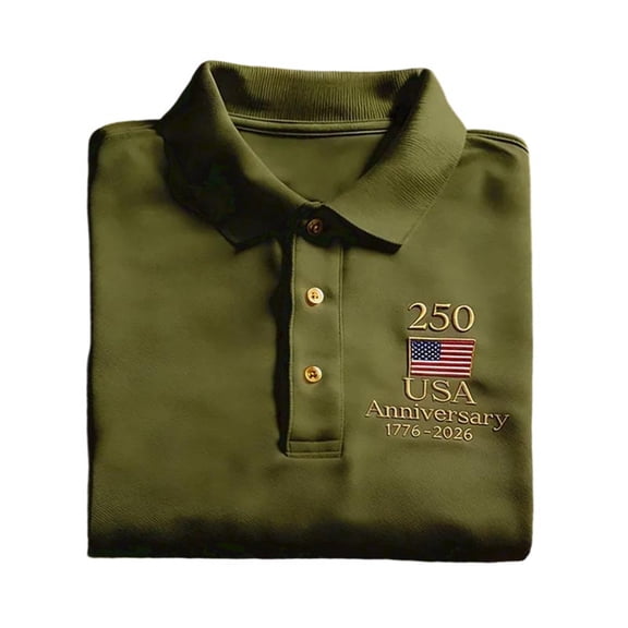 CONROSES 250Th Anniversary Usa Men's Short Sleeve Polo Shirts Patriotic Usa Flag Graphic Collared Independence Day Polo Shirt for Men 4Th Of July Golf Shirts