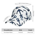 thumbnail image 2 of Sikiie Navy Blue Anchor Print Unisex Vintage Washed Unstructured Baseball Cap Soft Cap Adjustable Unisex Baseball Hat Dad Hat, 2 of 6